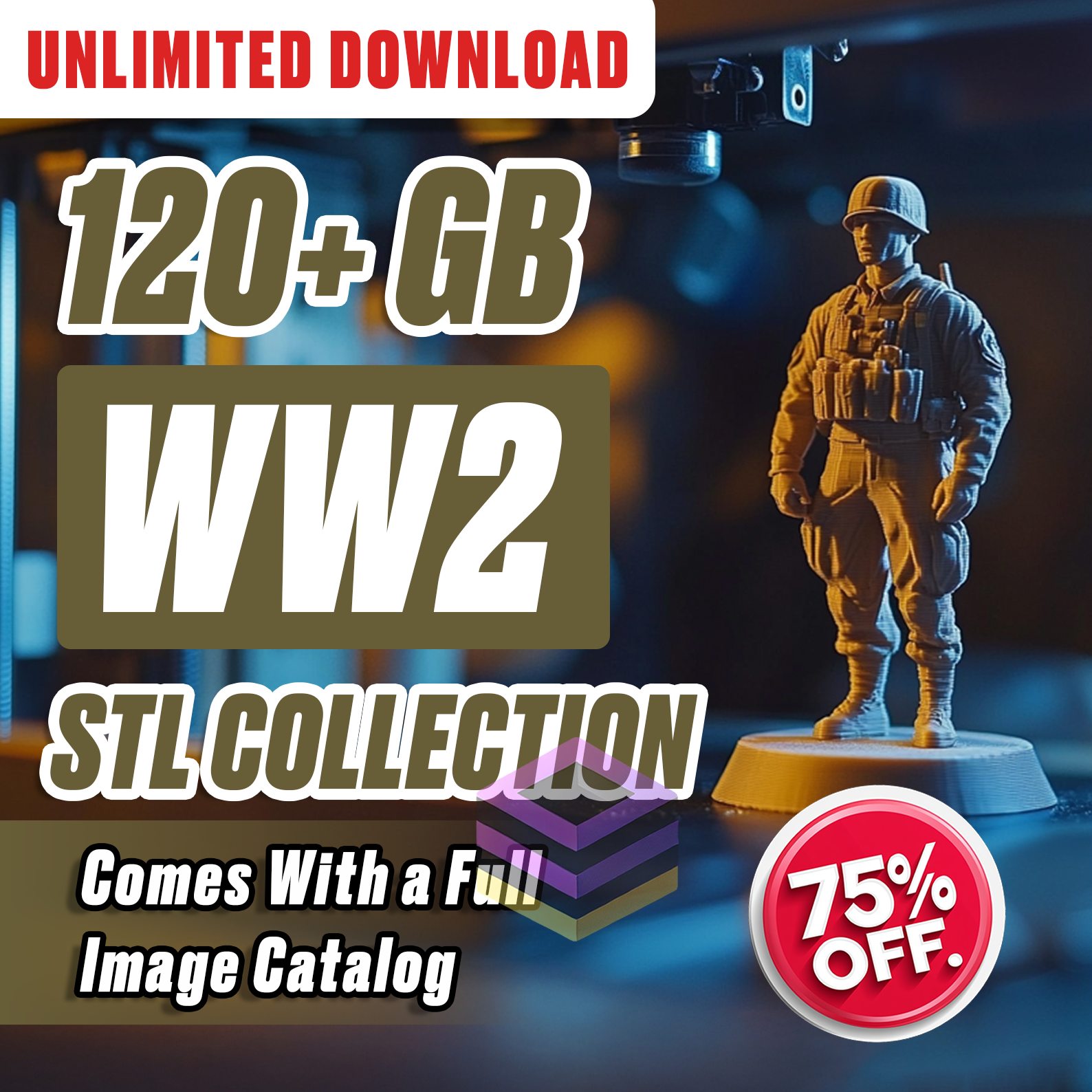World War 2 STL Bundle – 120+ GB 3D Printable Models for Any Printer