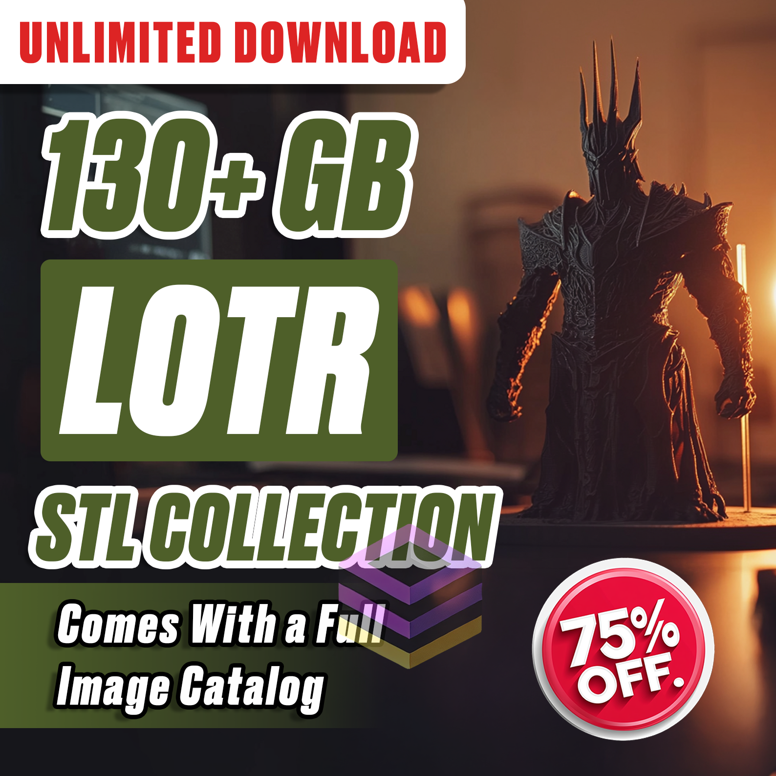 Lord Of The Rings STL Bundle – 1500 GB 3D Printable Models for Any Printer