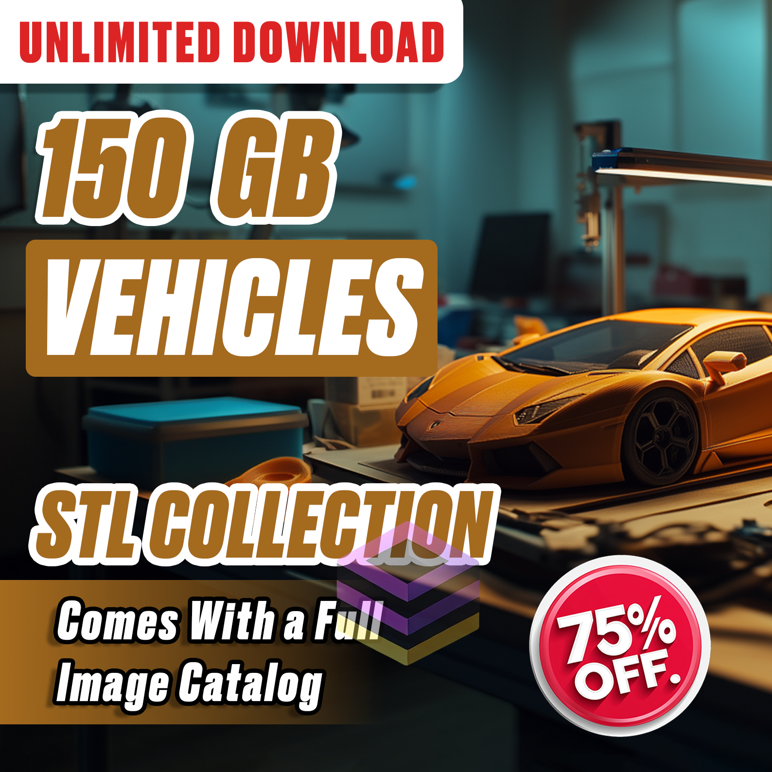 Vehicles STL Bundle – 150+ GB 3D Printable Models for Any Printer