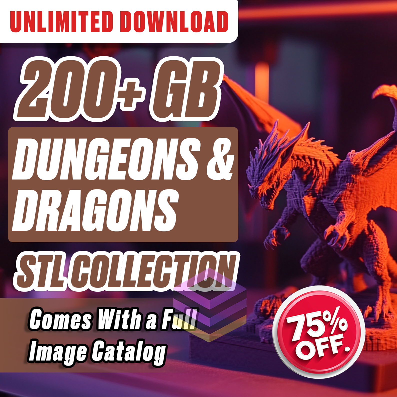 Dungeons and Dragons STL Bundle – 200+ GB 3D Printable Models for Any Printer