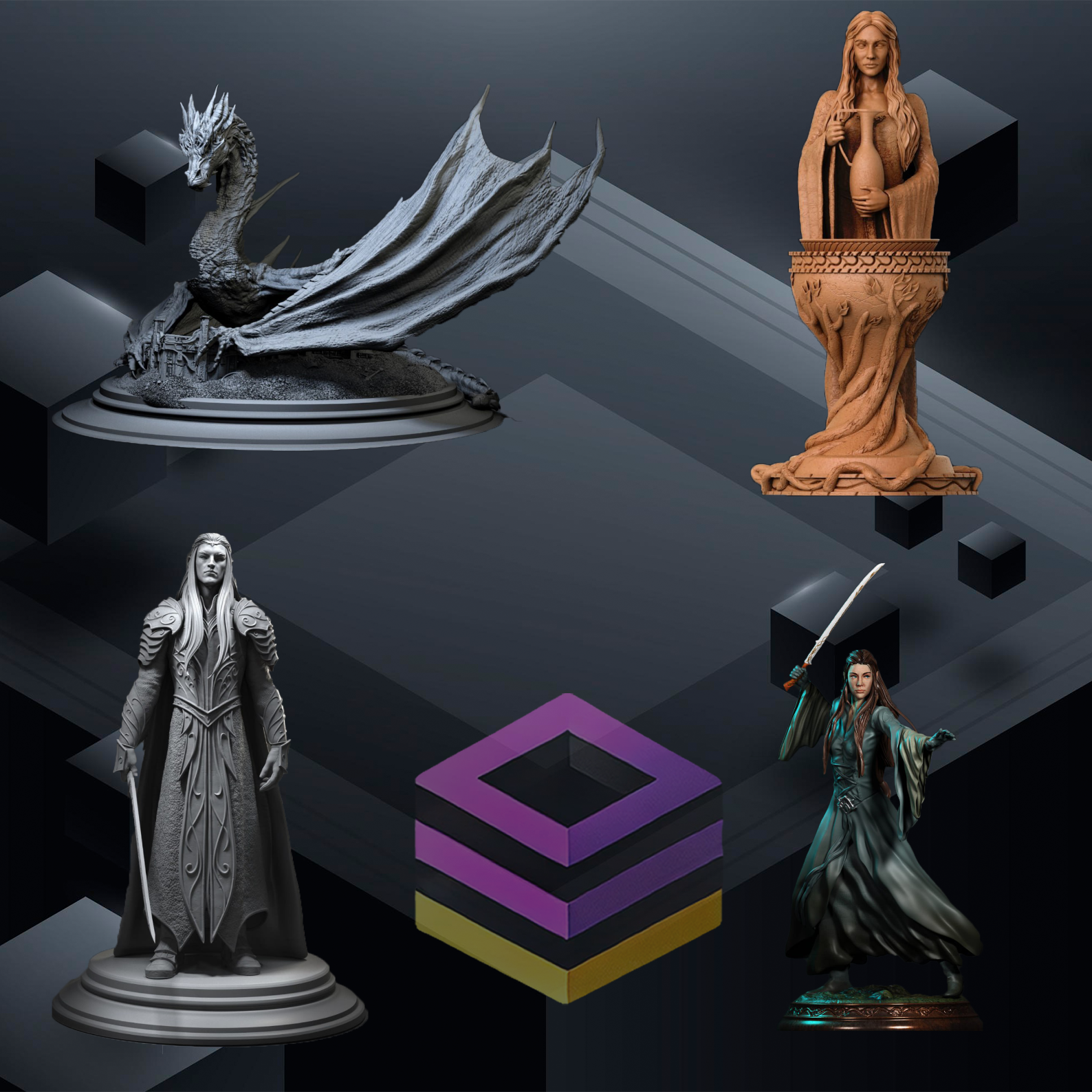 Lord Of The Rings STL Bundle – 1500 GB 3D Printable Models for Any Printer