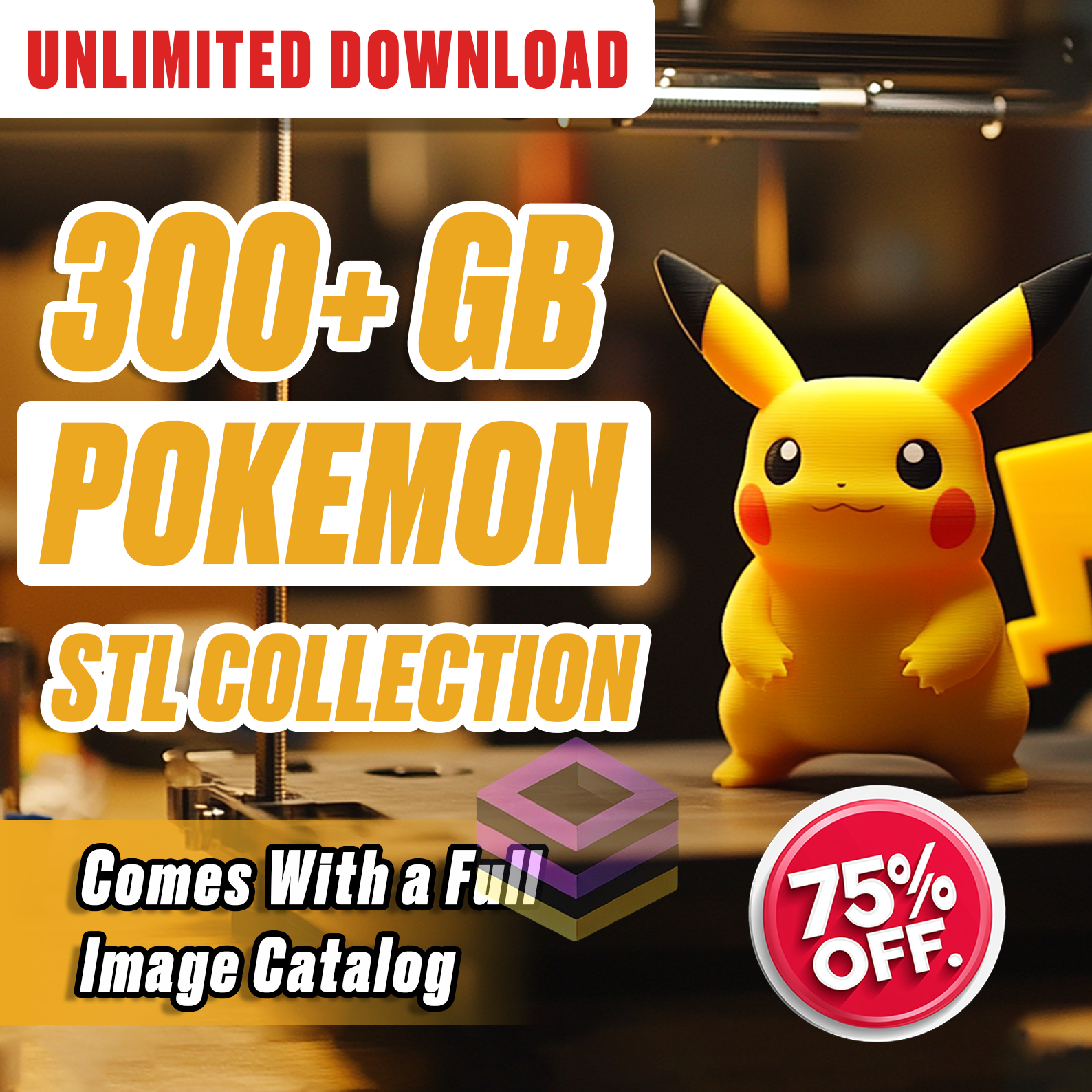 Pokemon STL Bundle – 300+ GB 3D Printable Models for Any Printer