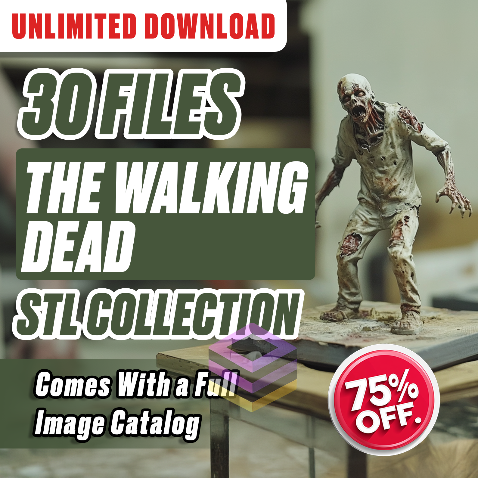 The Walking Dead STL Bundle  – 30 + Files 3D Printable Models for Any Printer